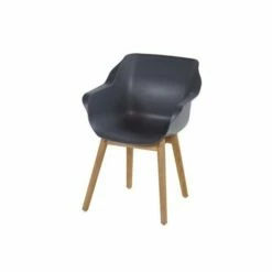 Bon marché 😀 Chalet & Jardin Lot De 2 - Chaises SOPHIE Teak Armchair - Anthracite 🥰