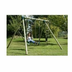 Grosses soldes ⭐ CHALET & JARDIN Portique En Bois CHEYENNE - 2 Balançoires + 1 échelle 🔥 -BOUTIQUE EN LIGNE CHALLENGER 28589208 3