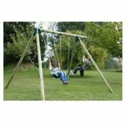 Grosses soldes ⭐ CHALET & JARDIN Portique En Bois CHEYENNE - 2 Balançoires + 1 échelle 🔥 -BOUTIQUE EN LIGNE CHALLENGER 28589208 4