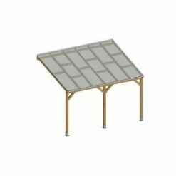 De gros 🔔 CHALET & JARDIN Toit Couv'Terrasse® En Bois 3x3,7 M - Avec Toit Polycarbonate 💯
