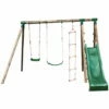 Tout neuf 🧨 Chalet & Jardin Portique & Toboggan De Jardin En Bois Navajos 330 X 260 X 230 Cm - Tissu Protection Rouge 🔔