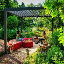 Le moins cher 😉 Chalet & Jardin Pergola Bioclimatique Autoportée Ombréa® 3,6 X 3,6 M - Anthracite 😉 -BOUTIQUE EN LIGNE CHALLENGER 52879382 3