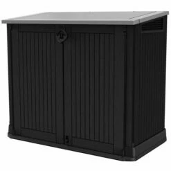 Remise ✨ Chalet & Jardin Coffre De Jardin En Résine Multifonctions 880 L - Noir (sans Vérins) 🔔