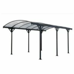 Meilleur prix 🔔 CHALET & JARDIN Carport Couv'voiture 35 - Alu Gris - 15,24 M² 👏