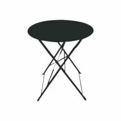 Budget 🌟 Chalet & Jardin Table Ronde D'extérieur Pliante Bistro En Acier - Noir 🔥
