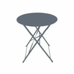 Coupon ❤️ Chalet & Jardin Table Ronde D'extérieur Pliante Bistro En Acier - Gris 🛒