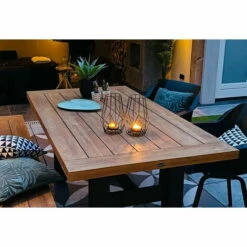 De gros 🥰 Chalet & Jardin Table Sophie Yasmani 180 X 95 Cm - Plateau En Bois - Pieds En Aluminium Noir ⭐ -BOUTIQUE EN LIGNE CHALLENGER 53697747 3