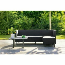 Meilleure affaire ⭐ Chalet & Jardin Canapé D'extérieur 3 Places + Table Basse Dion En Aluminium - Noir 😉 -BOUTIQUE EN LIGNE CHALLENGER 53697749 3