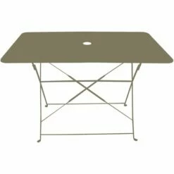 Bon marché 👍 Chalet & Jardin Table Rectangulaire D'extérieur Pliante Bistro En Acier - Taupe 🤩