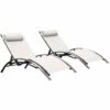 Meilleure affaire 🛒 Chalet & Jardin Lot De 2 Bains De Soleil Monaco En Aluminium - Ecru 🎁