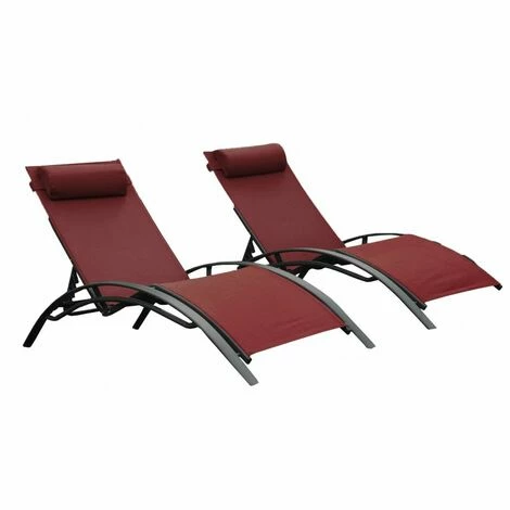 Bon marché ⌛ CHALET & JARDIN Bains De Soleil Monaco Rouge Bourgogne (lot De 2) ❤️ 3 Bon marché ⌛ CHALET & JARDIN Bains De Soleil Monaco Rouge Bourgogne (lot De 2) ❤️ – Image 3