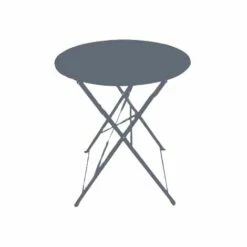 Meilleure vente 🔥 CHALET & JARDIN Table De Jardin Pliante Ronde Bistrot - Gris 😀