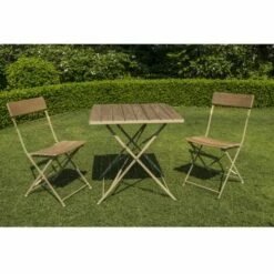 Coupon ✨ CHALET & JARDIN SET ROBINIER ENSEMBLE BISTRO - 1 TABLE + 2 CHAISES ⌛