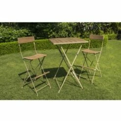 Vente flash ✔️ CHALET & JARDIN Ensemble Haut En Robinier - 1 Table + 2 Chaises ✔️