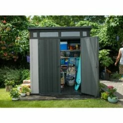 Meilleur prix 🎉 CHALETJARDIN Chalet & Jardin Abri Jardin Résine - BROSSIUM MONOPENTE - 4,7 M²- GRIS BROSSE 👏 -BOUTIQUE EN LIGNE CHALLENGER 6300567 4