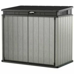Le moins cher ⭐ Chalet & Jardin Coffre De Jardin Résine Elite Store Gris Et Noir - 1200 L 🎉